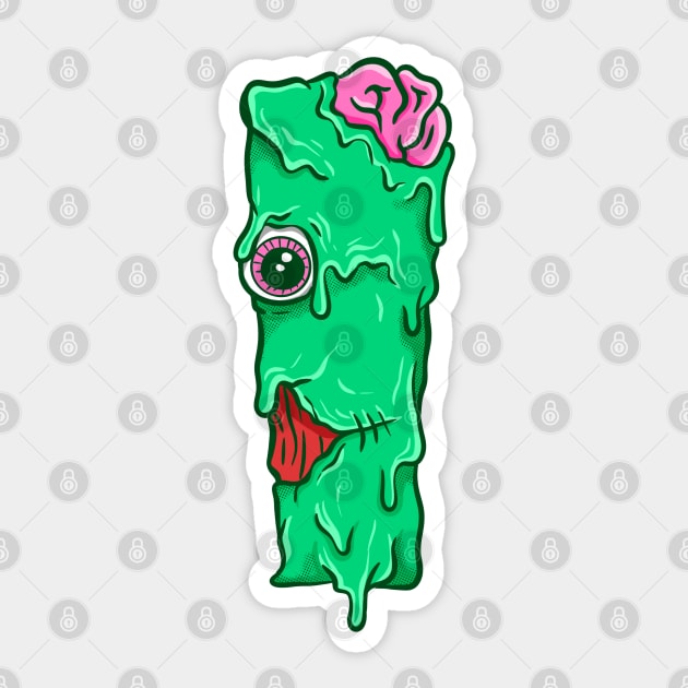 I grime melted letter zombie Sticker by yogisnanda